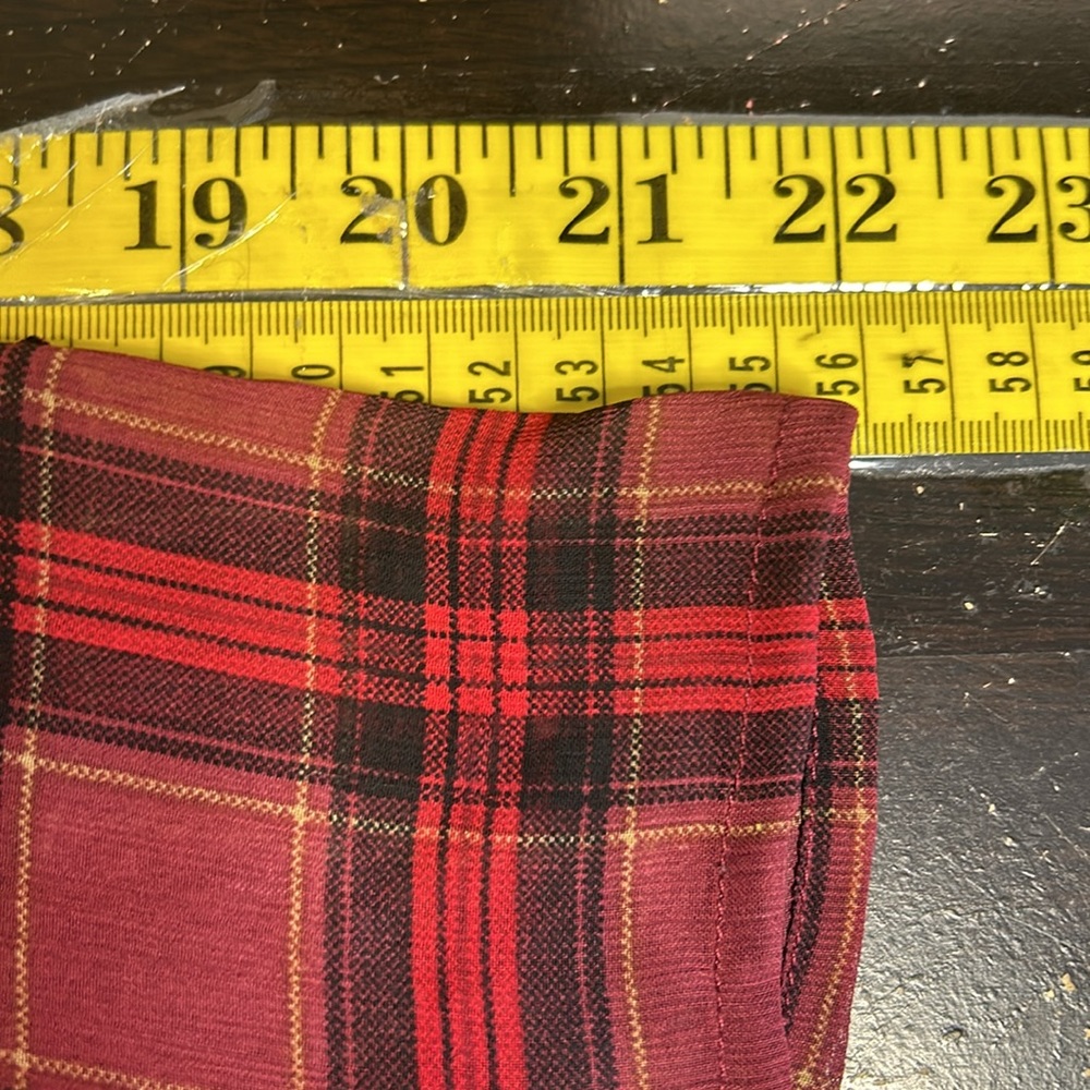 Reitmans women’s blouse red black plaid sheer large petite‎ - Picture 9 of 9